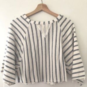 Anthropologie Cream Stripe women Blouse